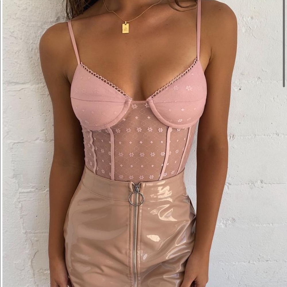 Tiger Mist Blush Lace Bodysuit